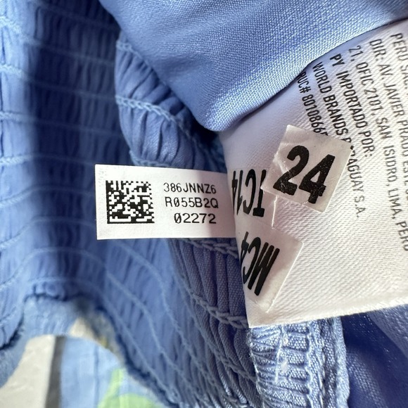 American Eagle Women's XL Blue Floral Corset Crop Top Cottagecore Coquette Boho - Picture 6 of 12